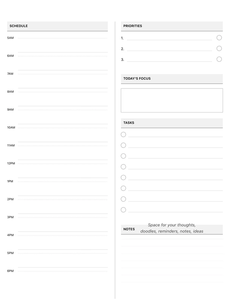 Daily Planner template preview