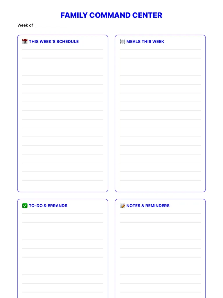 Family Planner template preview