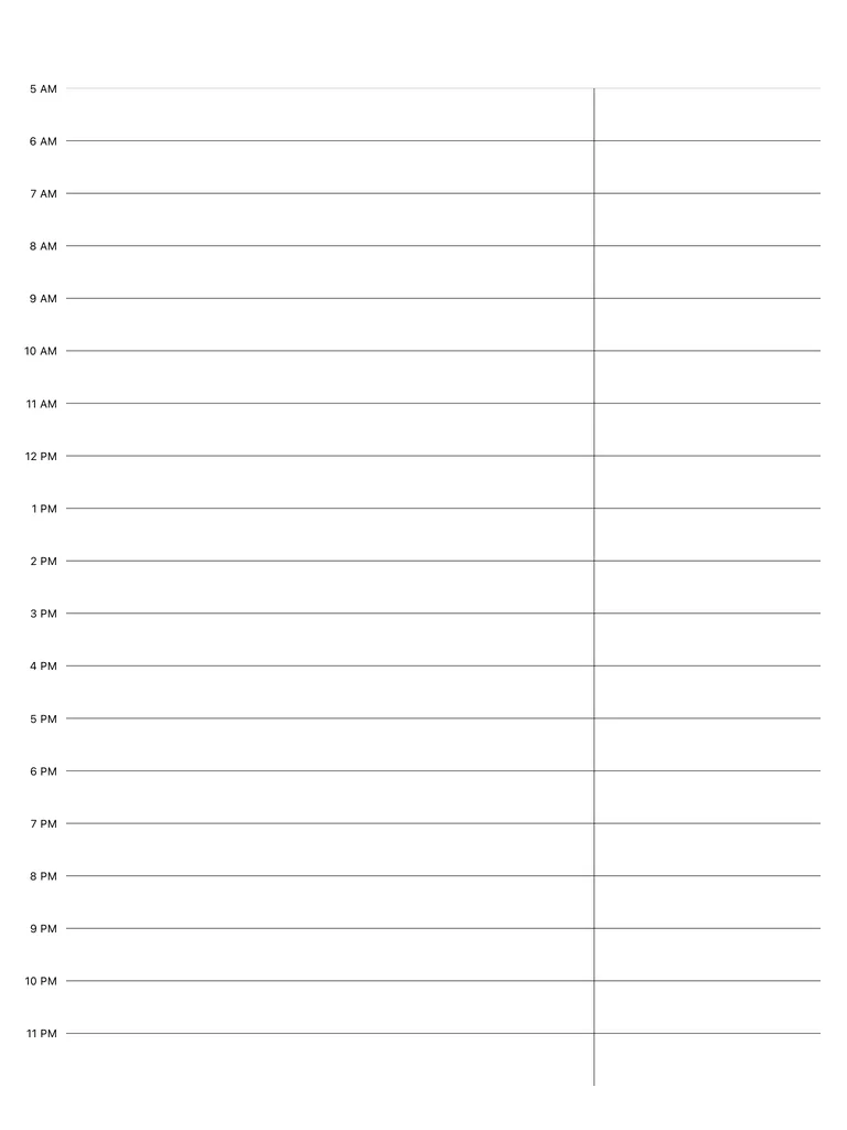 Hourly Planner template preview