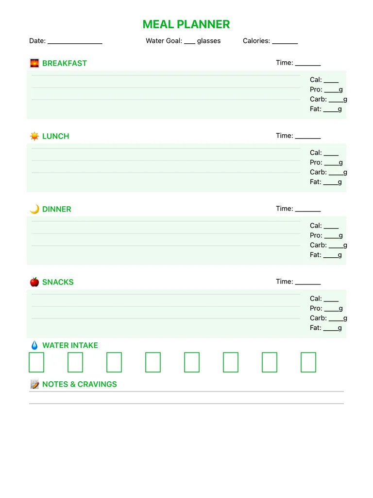 Meal Planner Template template preview