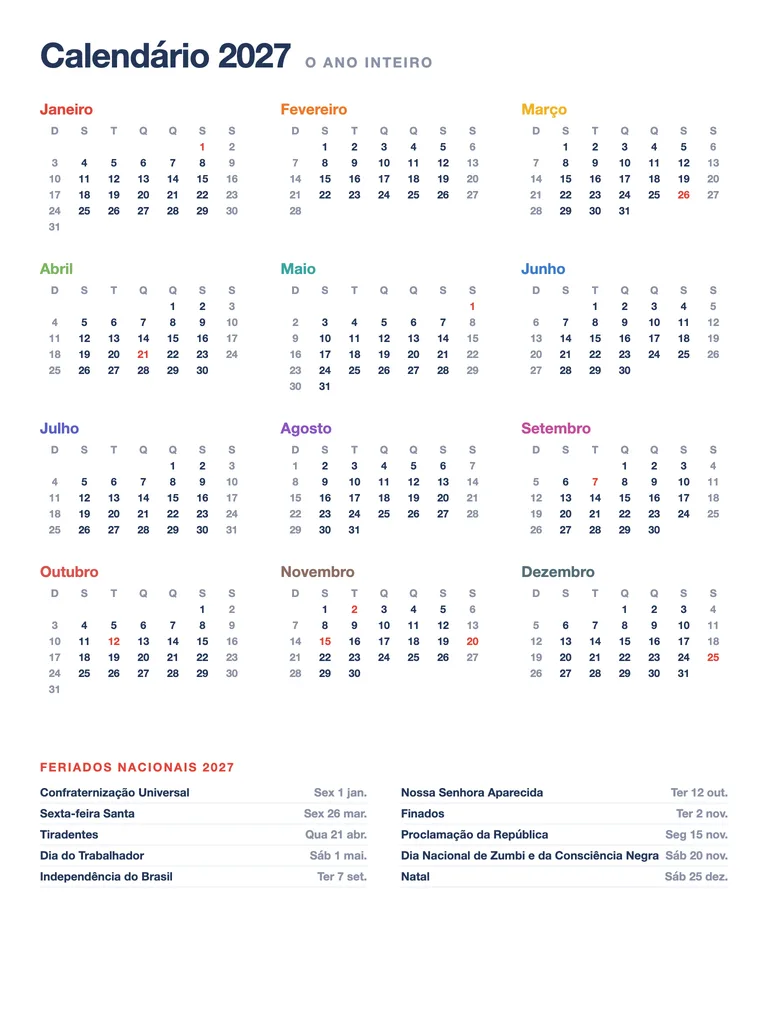 Calendário 2027 — year