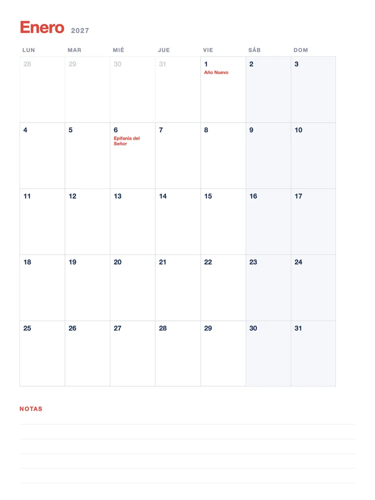 Calendario 2027 — jan
