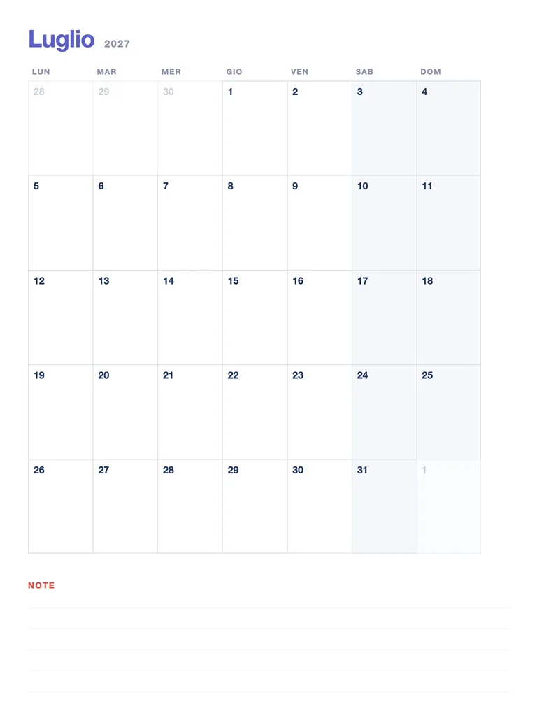 Calendario 2027 — jul