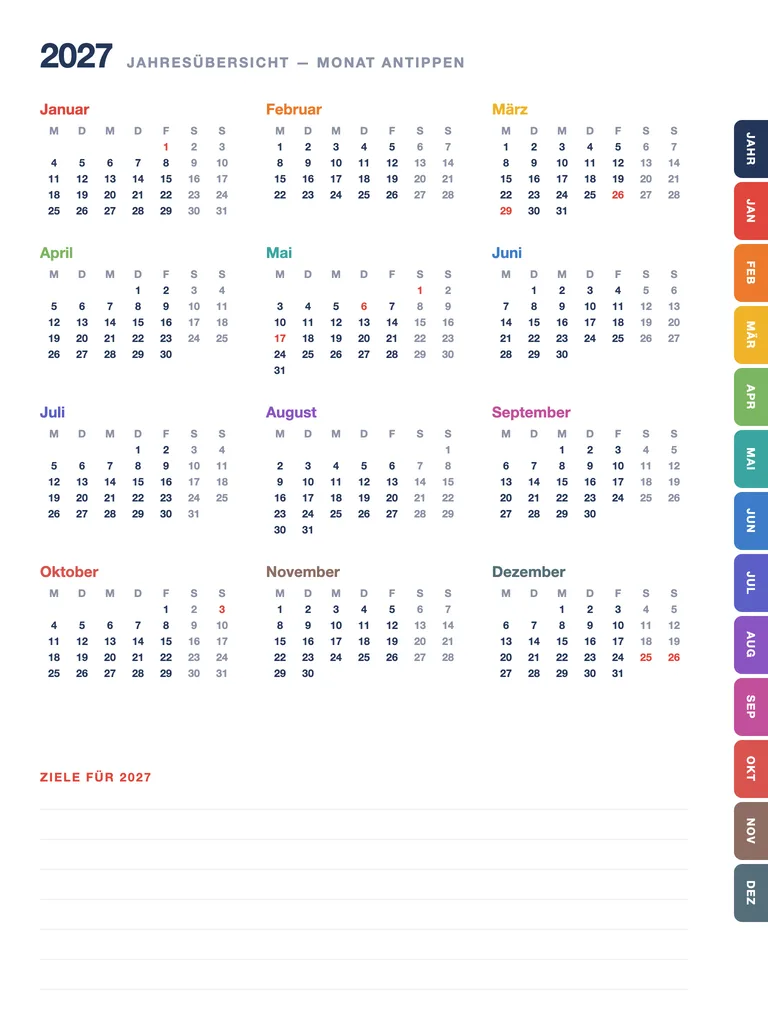 Digitaler Planer 2027 — year