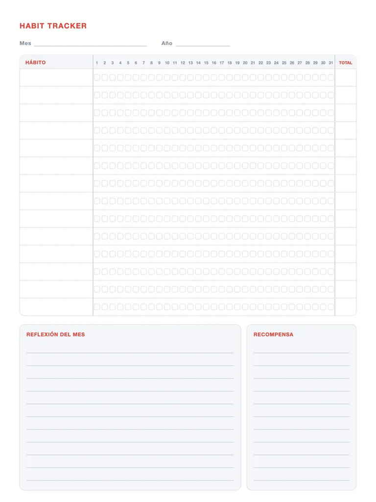 Habit tracker mensual