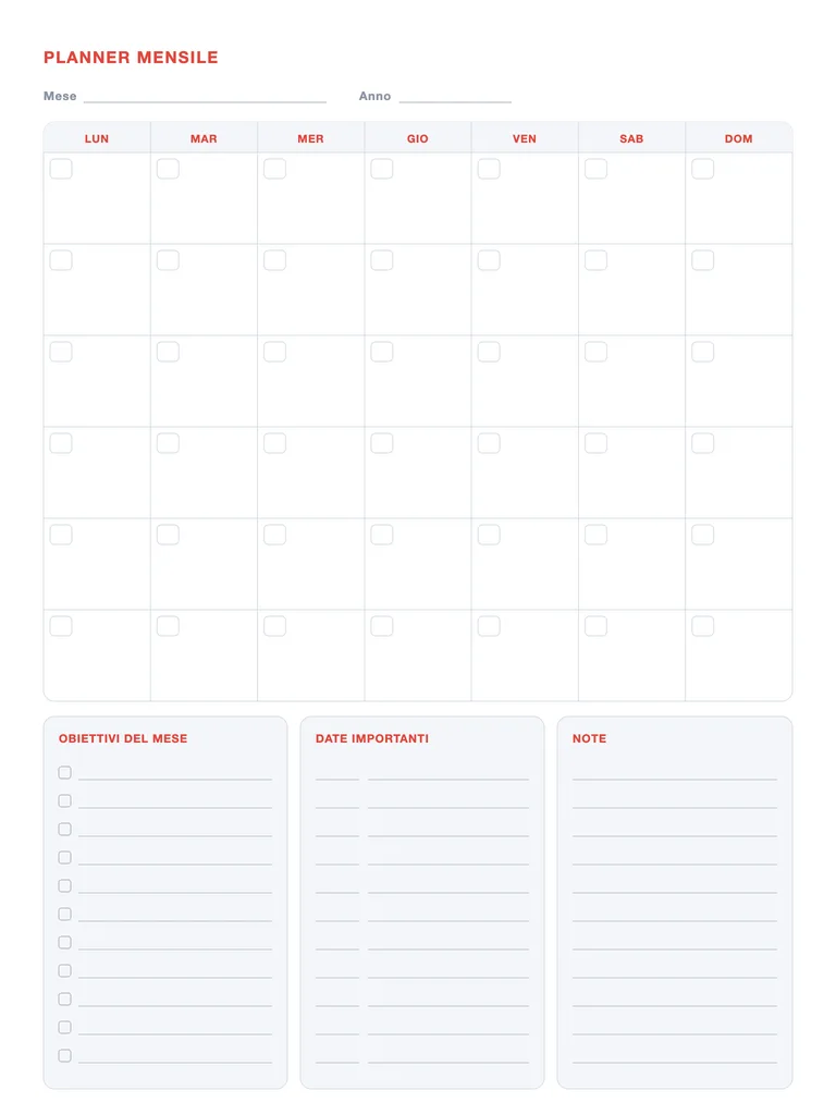 Planner mensile