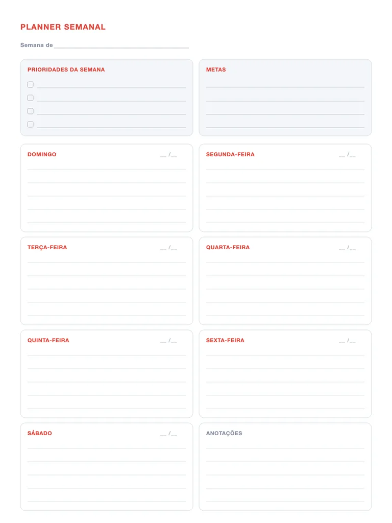 Planner semanal