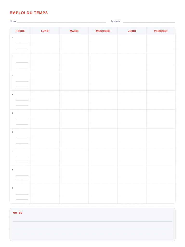 Emploi du temps