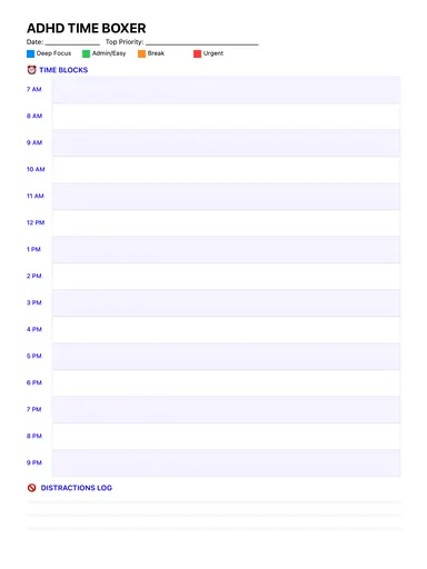 Time Block Planner preview