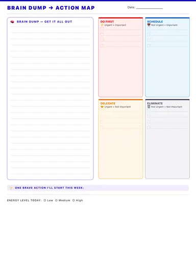 Brain Dump Template preview