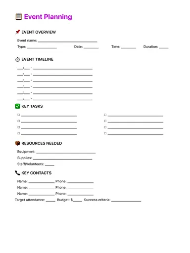 Event Planning Template preview