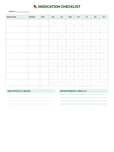 Medication Log preview
