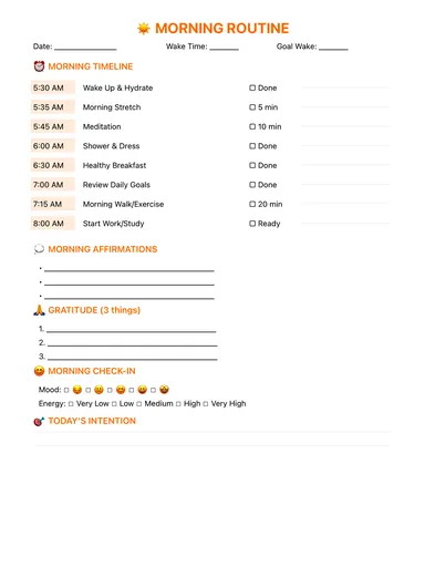 Morning Routine Checklist preview
