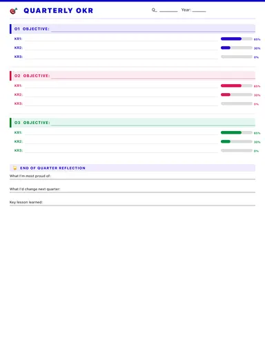 Quarterly Planner preview