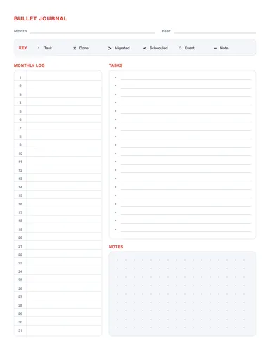 Bullet Journal Template preview