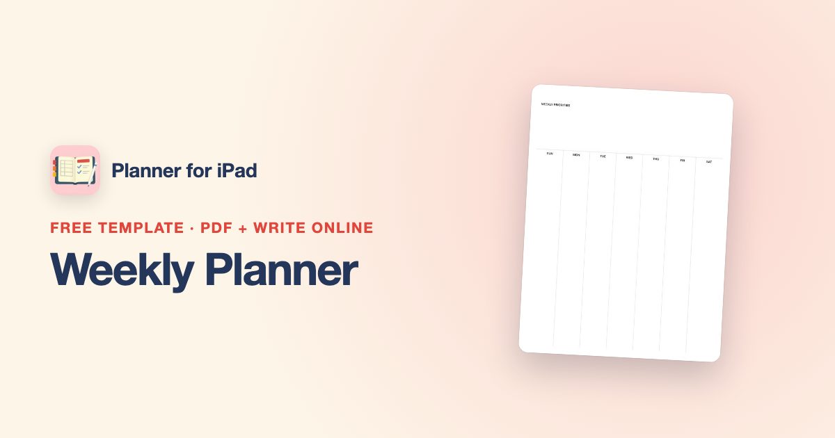 Weekly Planner Template — Free Printable & Digital Weekly Page
